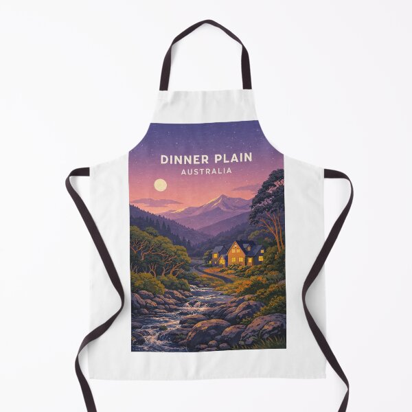 Item preview, Moonlit Dinner Plain Alpine Village in Victoria High Country Australia designed and sold by Aryabek.
