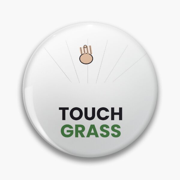 Artikelvorschau, „Berühre Gras“-Aufkleber (lustiges Internet-Meme) entworfen und verkauft von QuirkyCartel.
