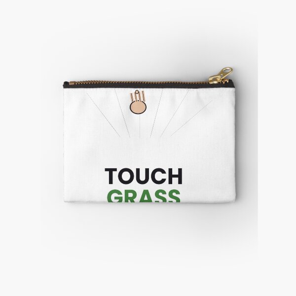 Artikelvorschau, „Berühre Gras“-Aufkleber (lustiges Internet-Meme) entworfen und verkauft von QuirkyCartel.
