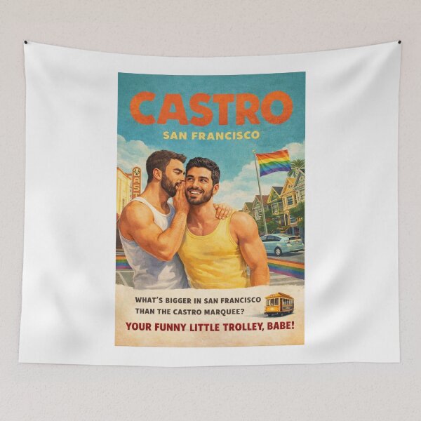 Item preview, Gay Castro District San Francisco with Painted Ladies and Rainbow Pride designed and sold by Aryabek.