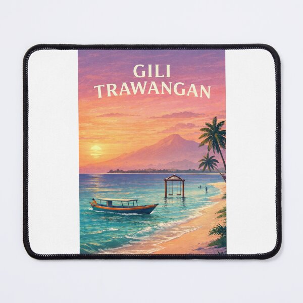 Item preview, Gili Trawangan Beach with Mount Rinjani and Lombok Indonesia designed and sold by Aryabek.