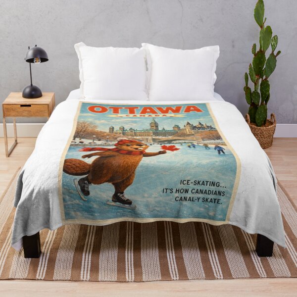 Item preview, Ottawa Parliament Hill and Rideau Canal Winter in Ontario Canada designed and sold by Aryabek.
