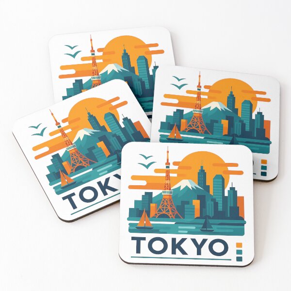 Item preview, Tokyo Japan Travel Souvenir - Tokyo Tower & Modern Skyline Art designed and sold by OzzFrequency.