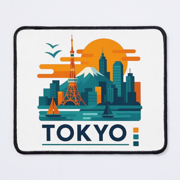 Item preview, Tokyo Japan Travel Souvenir - Tokyo Tower & Modern Skyline Art designed and sold by OzzFrequency.