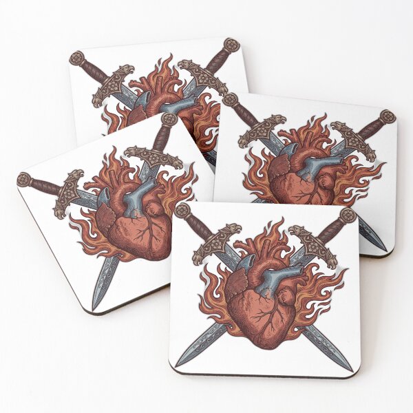 Item preview, Enemies To Lovers Crossed Swords Flaming Heart designed and sold by ryanguas.