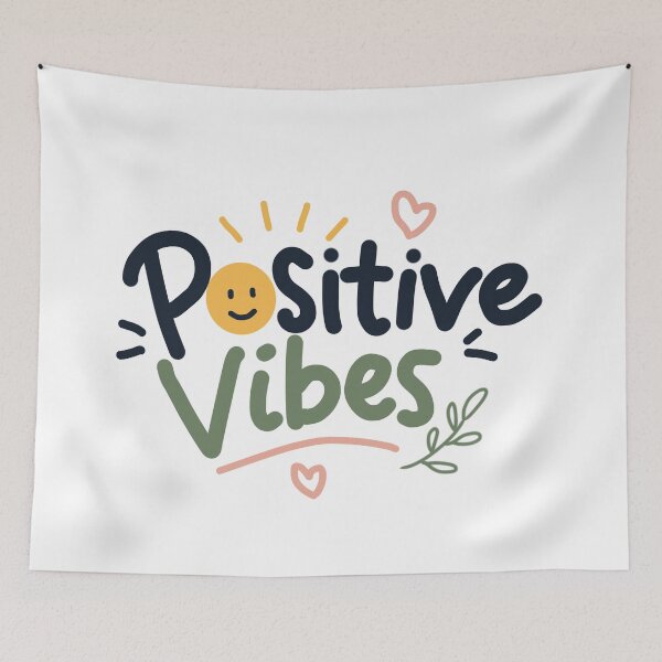 Item preview, Positive Vibes - Minimalist Happy Quote Typography Design designed and sold by FennyWijayaMomo.
