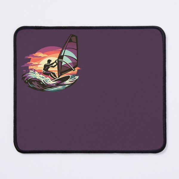 Item preview, Retro Windsurfer at Sunset | Modern Ocean Sports Vector Art designed and sold by SilentPowerArt.