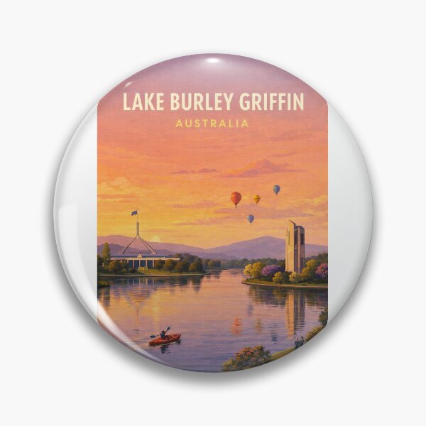 Item preview, Lake Burley Griffin Canberra Australian Capital Territory Sunset Skyline designed and sold by Aryabek.