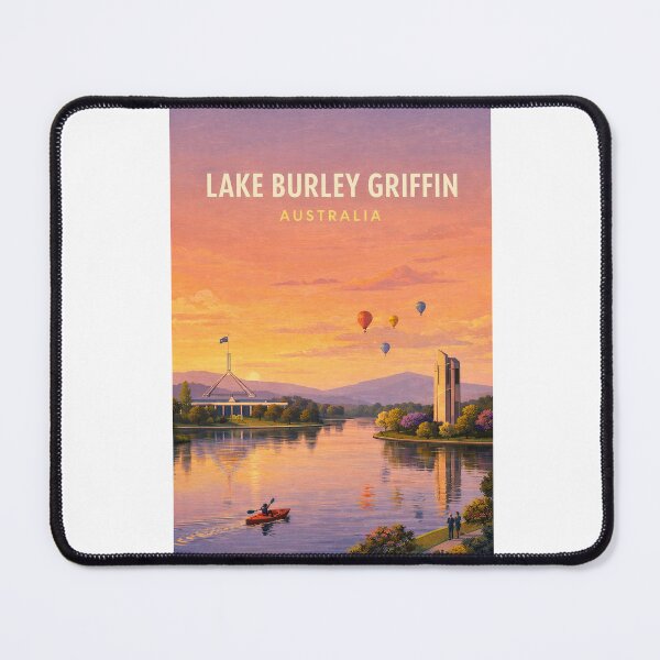 Item preview, Lake Burley Griffin Canberra Australian Capital Territory Sunset Skyline designed and sold by Aryabek.