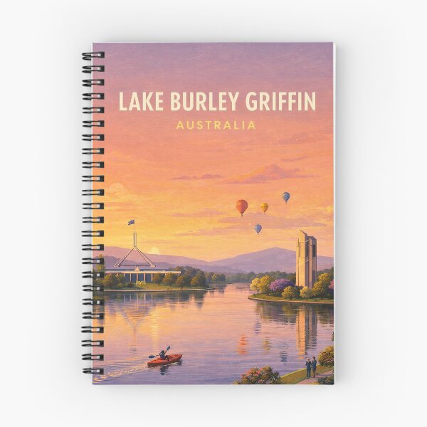 Item preview, Lake Burley Griffin Canberra Australian Capital Territory Sunset Skyline designed and sold by Aryabek.