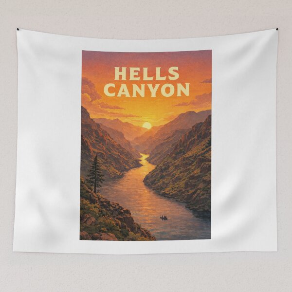 Item preview, Hells Canyon Snake River Idaho Oregon Rugged Wilderness Sunset designed and sold by Aryabek.