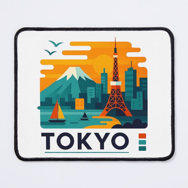 Item preview, Tokyo Japan Travel Souvenir - Tokyo Tower & Modern Skyline Art designed and sold by OzzFrequency.