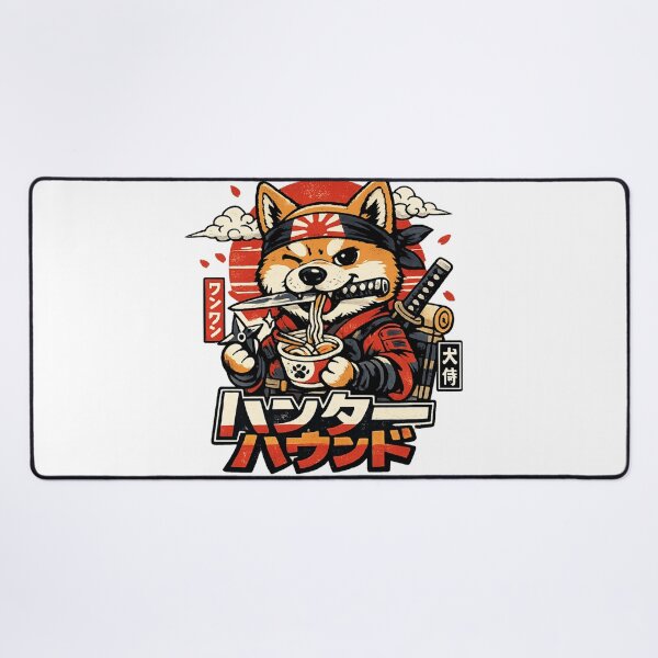 Item preview, Hungry Hound Shiba Samurai Ramen Japanese Cartoon T-Shirt designed and sold by D.Shop.