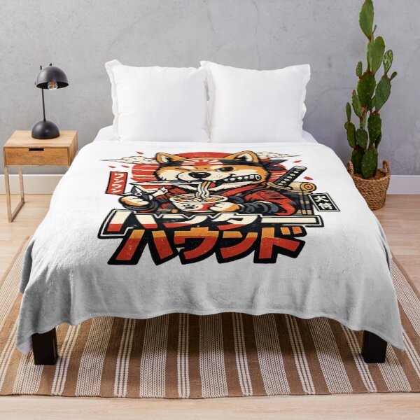 Item preview, Hungry Hound Shiba Samurai Ramen Japanese Cartoon T-Shirt designed and sold by D.Shop.