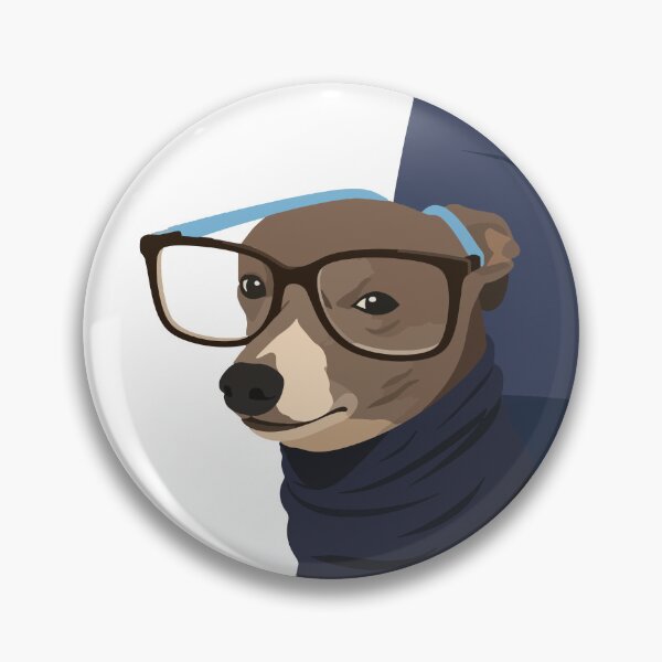 Item preview, Intellectual Italian Greyhound Dog with Glasses Meme Illustration designed and sold by PrintondemArt.
