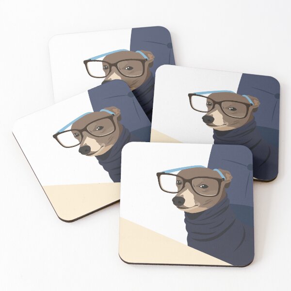 Item preview, Intellectual Italian Greyhound Dog with Glasses Meme Illustration designed and sold by PrintondemArt.