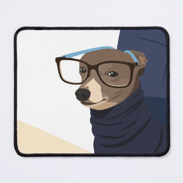 Item preview, Intellectual Italian Greyhound Dog with Glasses Meme Illustration designed and sold by PrintondemArt.
