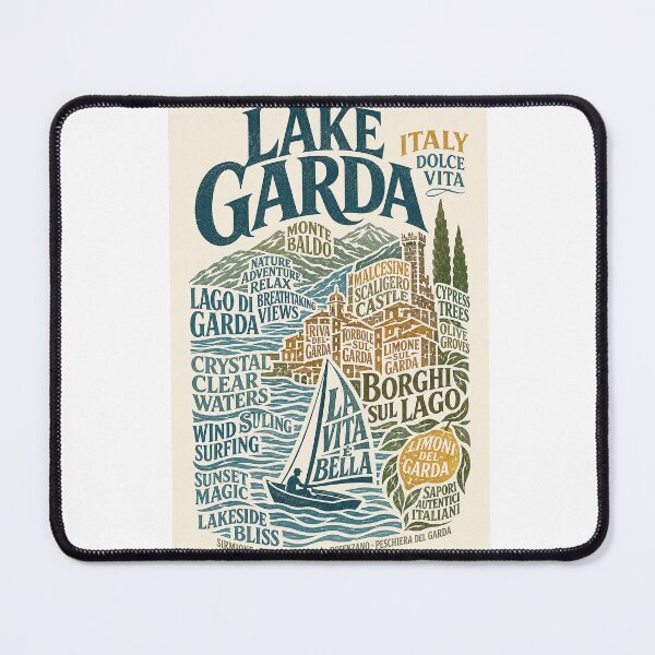 Item preview, Lake Garda Monte Baldo Malcesine Italian Lakes Veneto Lombardy designed and sold by Aryabek.