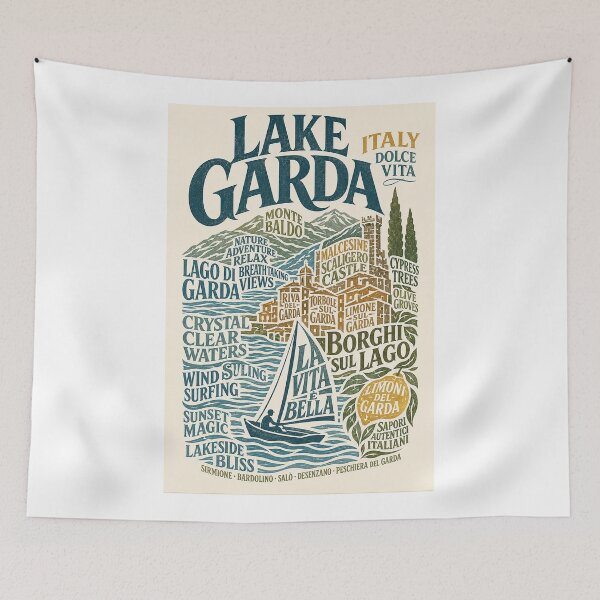 Item preview, Lake Garda Monte Baldo Malcesine Italian Lakes Veneto Lombardy designed and sold by Aryabek.
