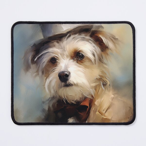 Item preview, Impressionist Terrier in a Hat and Bow Tie designed and sold by AniDragonfly.