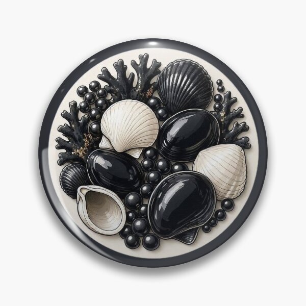 Item preview, Obsidian Seashells – Dark Botanical Collection designed and sold by Roberta Calabrese.
