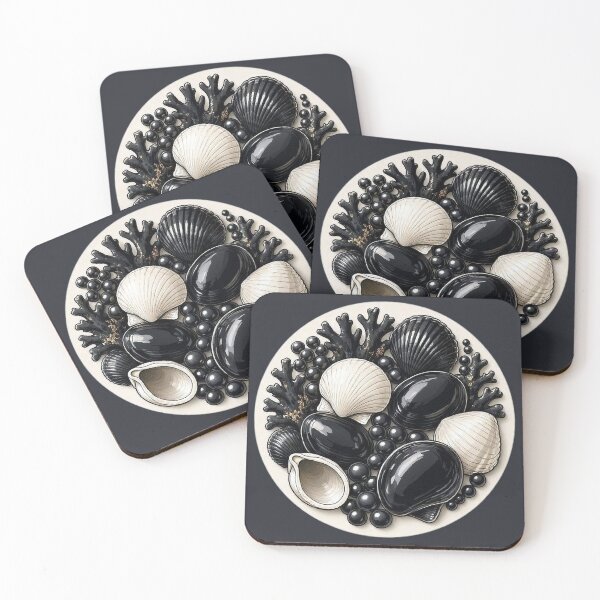 Item preview, Obsidian Seashells – Dark Botanical Collection designed and sold by Roberta Calabrese.