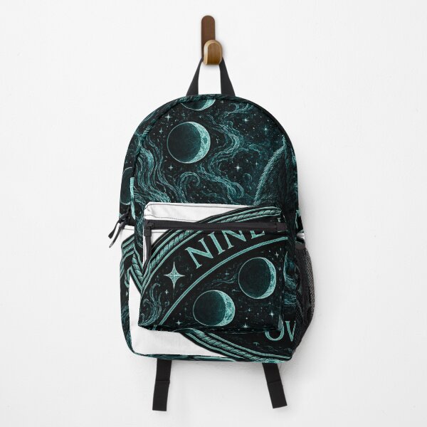 Item preview, Nine Lives Deep — Cat & Nine Moons Medallion | Teal Celestial Coin Art designed and sold by Eyes Over Chaos .