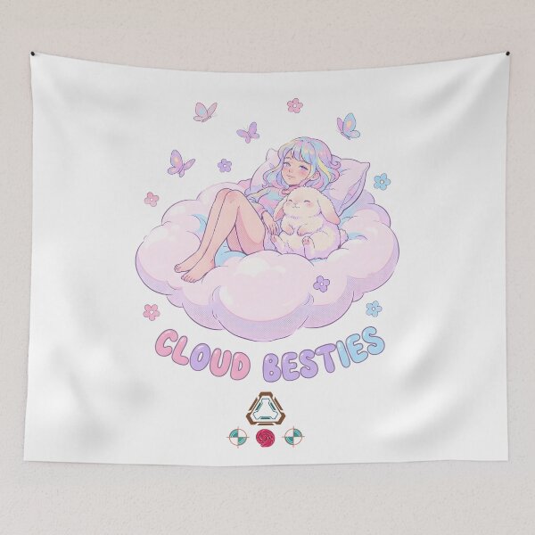 Item preview, Cloud Besties - Pastel Girl & Bunny Snuggle designed and sold by m-yoga-store.