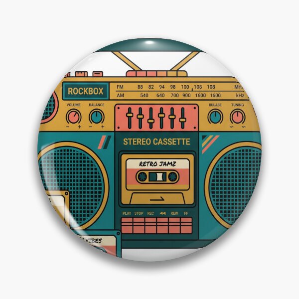 Item preview, Retro 80s Boombox Illustration Art designed and sold by absousamsung.