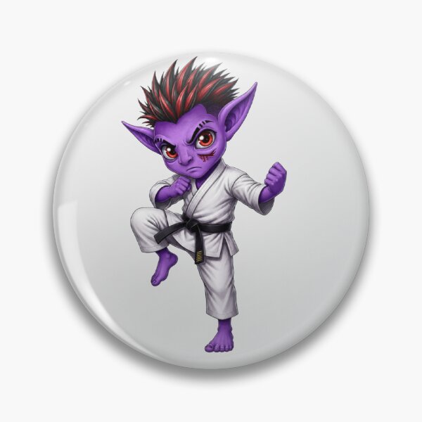 Item preview, Cute Purple Karate Monster with Red Hair designed and sold by mARTi.