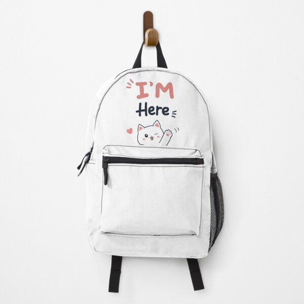 Item preview, I'm Here - Cute Minimalist Cat Quote | Simple Kawaii Doodle Illustration designed and sold by FennyWijayaMomo.
