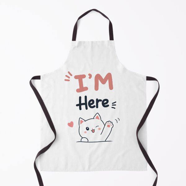 Item preview, I'm Here - Cute Minimalist Cat Quote | Simple Kawaii Doodle Illustration designed and sold by FennyWijayaMomo.