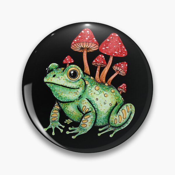Item preview, Mushroom frog traditional art nature  designed and sold by Laurenrae-art.