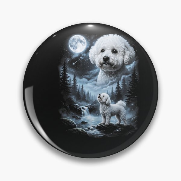 Item preview, Bichon Frise Howling to the Moon Retro 90's Dog designed and sold by FrankIsabel.