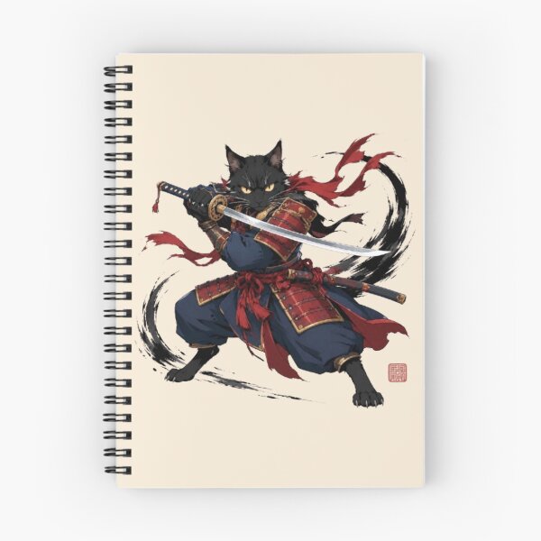 Item preview, Neko Samurai Black Cat | Feline Warrior with Katana | Japanese Art designed and sold by Natalia-Vlad.