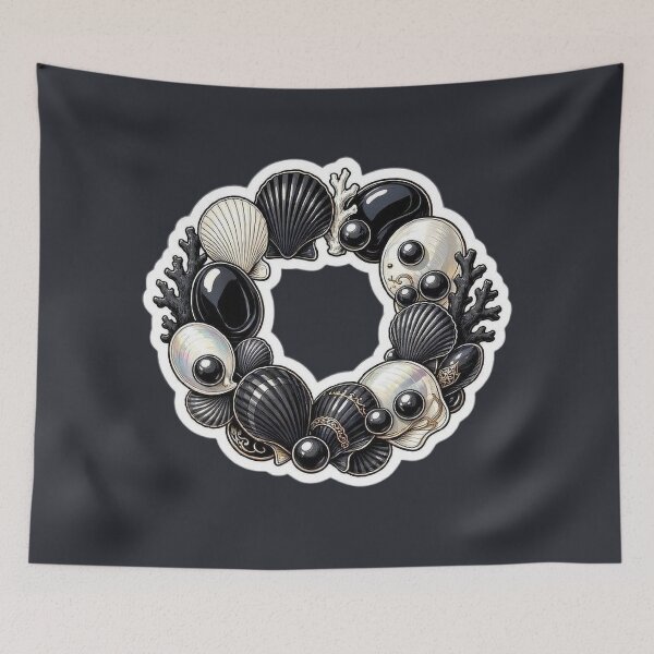 Item preview, Obsidian Seashells – Dark Botanical Collection designed and sold by Roberta Calabrese.