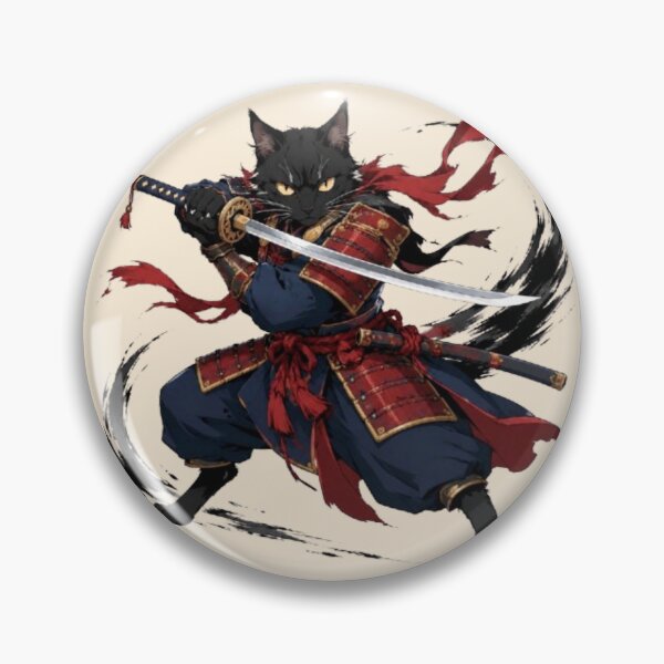 Item preview, Neko Samurai Black Cat | Feline Warrior with Katana | Japanese Art designed and sold by Natalia-Vlad.