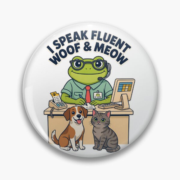 Item preview, Veterinary Receptionist Pet Lover Gift I Speak Fluent Woof and Meow Funny Frog designed and sold by WonderMugStudio.