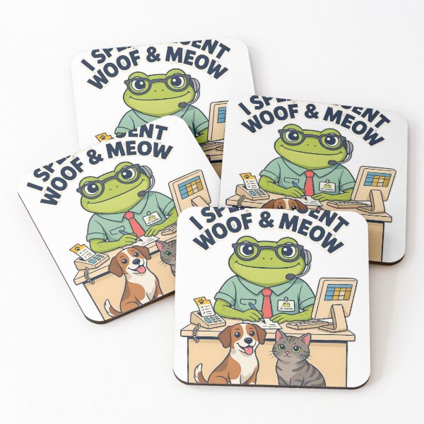 Item preview, Veterinary Receptionist Pet Lover Gift I Speak Fluent Woof and Meow Funny Frog designed and sold by WonderMugStudio.