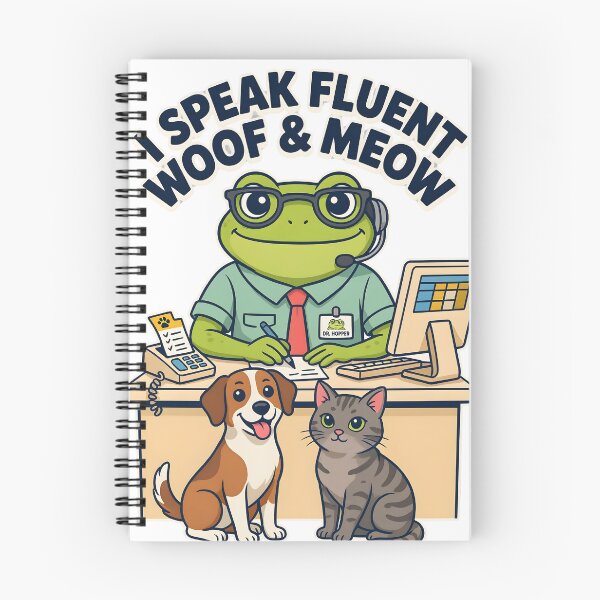 Item preview, Veterinary Receptionist Pet Lover Gift I Speak Fluent Woof and Meow Funny Frog designed and sold by WonderMugStudio.