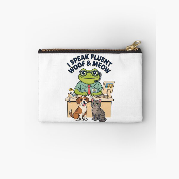 Item preview, Veterinary Receptionist Pet Lover Gift I Speak Fluent Woof and Meow Funny Frog designed and sold by WonderMugStudio.