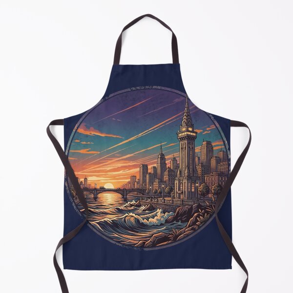 Item preview, Urban Cityscape Sunset Riverside Illustration designed and sold by artscripts.