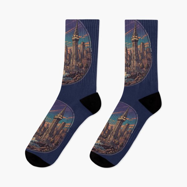 Item preview, Urban Cityscape Sunset Riverside Illustration designed and sold by artscripts.