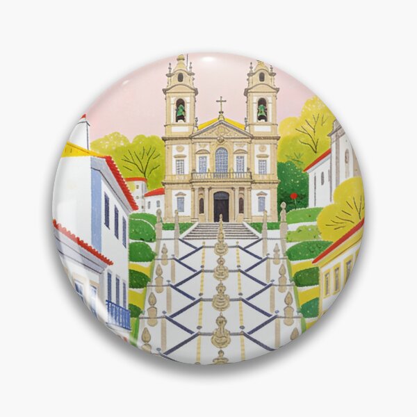 Item preview, Braga Portugal Illustration Bom Jesus Sanctuary Portuguese Architecture Historic City Streets European Travel Art Colorful Cityscape Gift For Portugal Lover designed and sold by Kzara Visual.