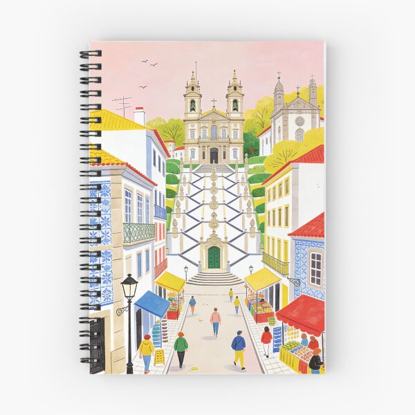 Item preview, Braga Portugal Illustration Bom Jesus Sanctuary Portuguese Architecture Historic City Streets European Travel Art Colorful Cityscape Gift For Portugal Lover designed and sold by Kzara Visual.