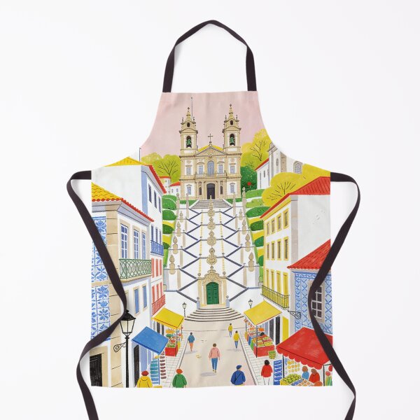 Item preview, Braga Portugal Illustration Bom Jesus Sanctuary Portuguese Architecture Historic City Streets European Travel Art Colorful Cityscape Gift For Portugal Lover designed and sold by Kzara Visual.