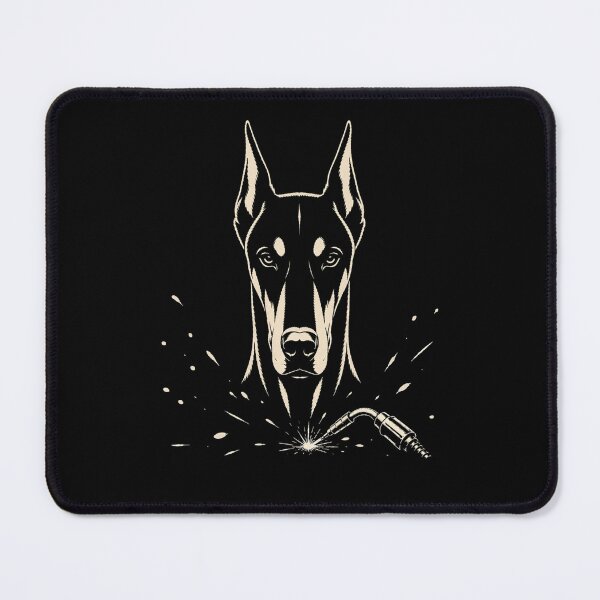 Item preview, Doberman Welder – Welding Dog Vintage Line Art designed and sold by RusticMeadow.