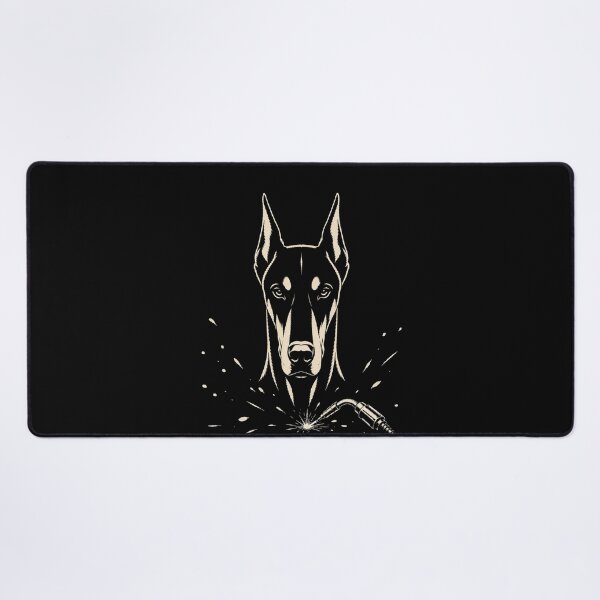 Item preview, Doberman Welder – Welding Dog Vintage Line Art designed and sold by RusticMeadow.