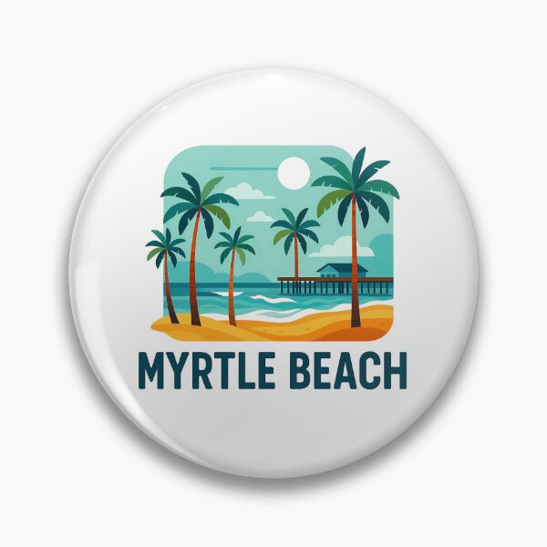 Item preview, Myrtle Beach South Carolina Souvenir - Ocean Pier & Palm Trees Art designed and sold by OzzFrequency.