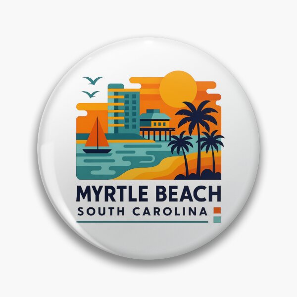 Item preview, Myrtle Beach South Carolina Souvenir - Ocean Pier & Palm Trees Art designed and sold by OzzFrequency.